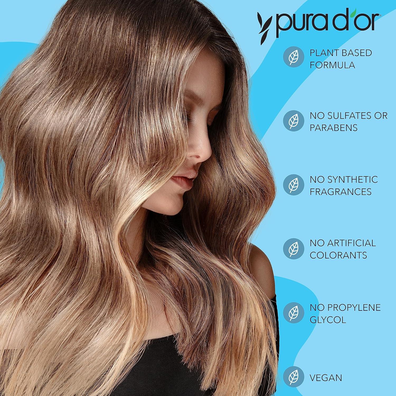 image:imagePURA DOR Scalp Therapy Shampoo amp Conditioner Set 16oz x 2 Dry Itchy ScalpHydrates amp Nourishes Hair wTea Tree Peppermint Argan Oil amp Biotin All Hair Type Men Women Packaging Varies