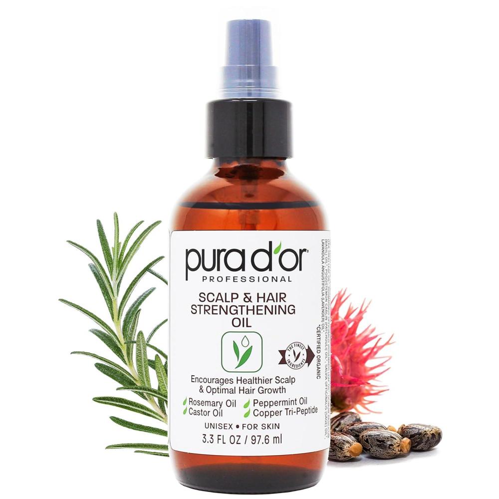 image:imagePURA DOR 33 Oz Scalp amp Hair Strengthening Oil  Supports Optimal Growth Reduce Breakage Nourish Roots for Healthier Fuller Thicker Hair  Rosemary Castor amp Peppermint Oil for Stronger Strands  Reduce Breakage Nourish Roots Healthier Fuller Thicker Hair33 Fl Oz Pack of 1