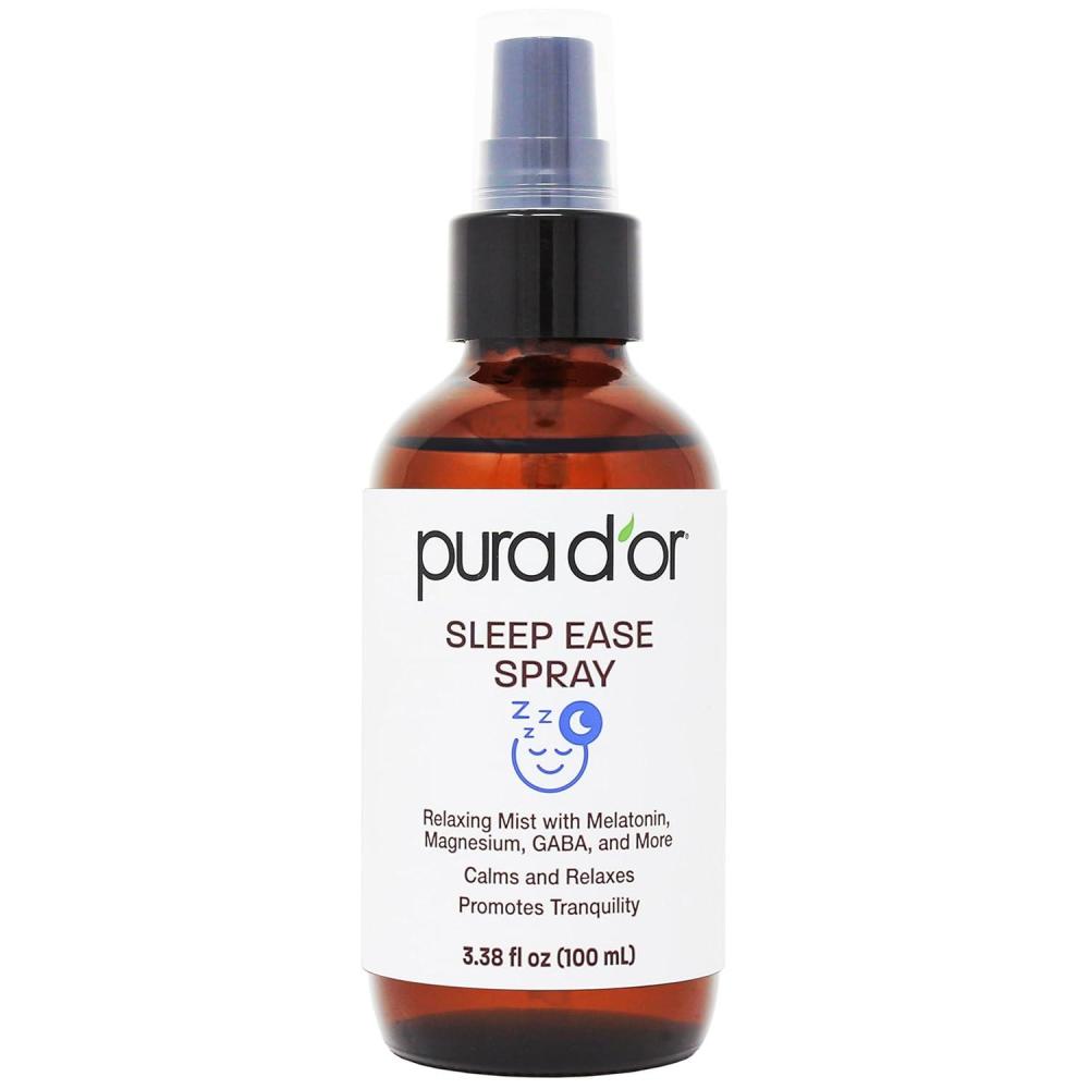 image:imagePURA DOR 338 Oz Sleep Ease Spray  Relaxing Mist with Botanical Extracts  Infused with Melatonin Magnesium amp GABA  Supports Tranquility amp Relaxation
