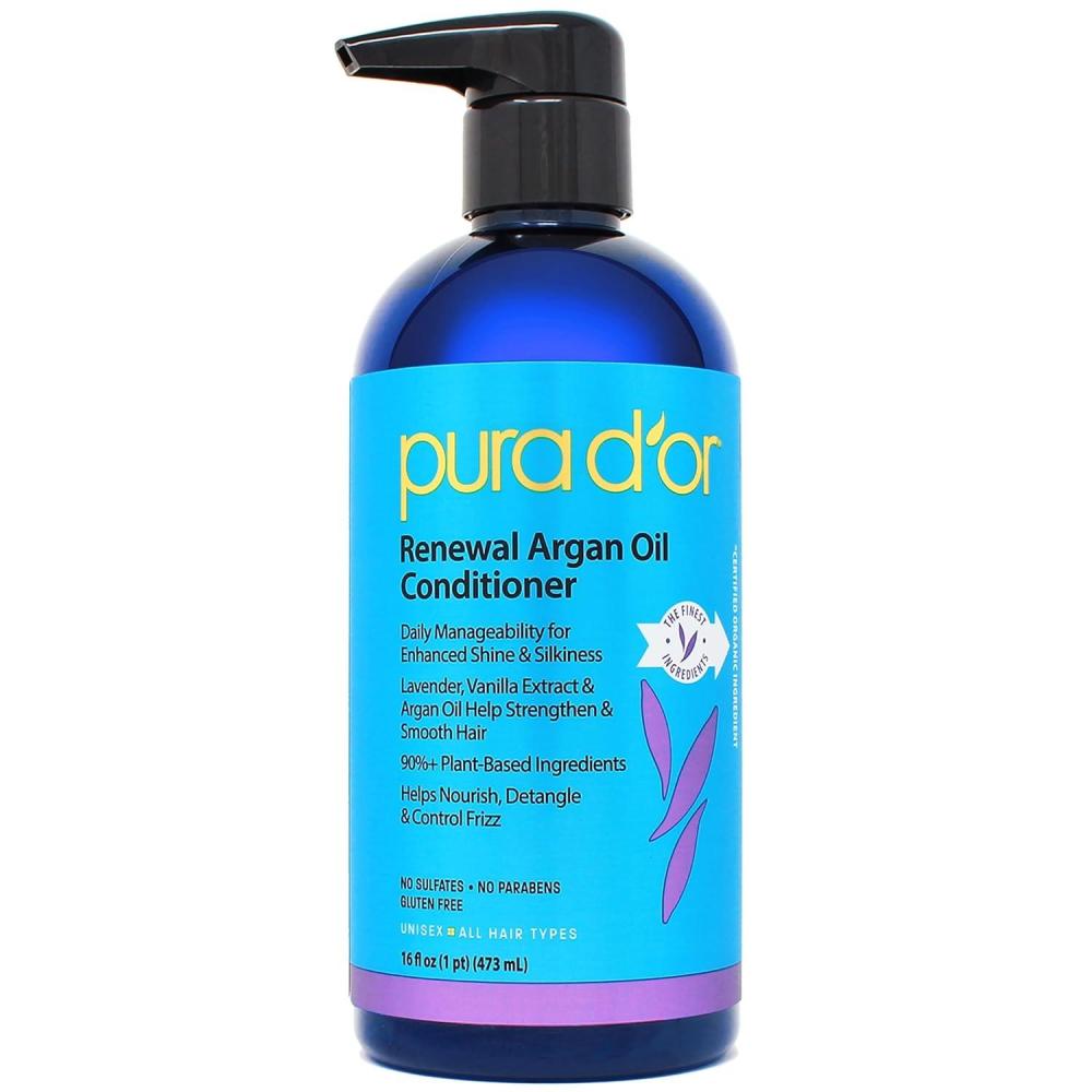 image:imagePURA DOR 16 Oz Renewal Argan Oil Conditioner  SulfateFree Hydrating Frizz Control ColorSafe with Organic Aloe Vera amp Argan Oil Nourishing amp Strengthening for Dry Damaged Hair
